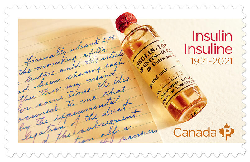 Stamp Canada Post Insulin 1921-2021 Stamp