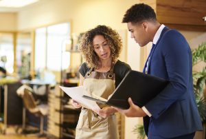 Small business owner in meeting