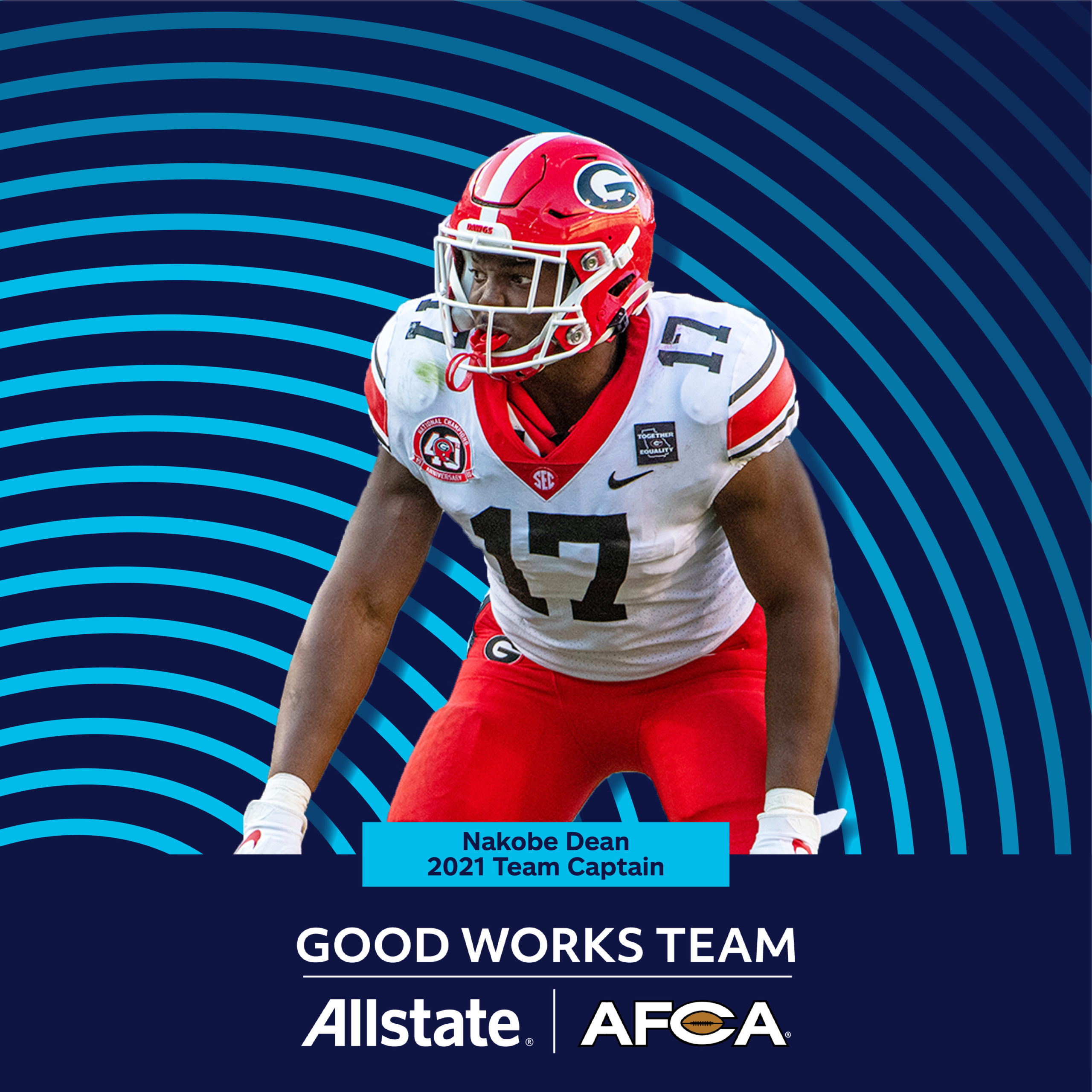 Nakobe Dean Selected as Captain of the 2021 Allstate AFCA