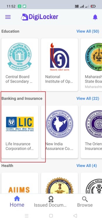 lic policy in digilocker