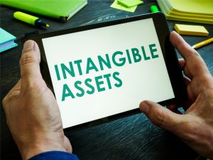 Report about intangible assets on tablet