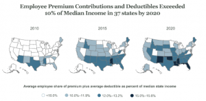 New report says workers' health insurance, deductibles take up 10% or more of median income - User-generated content