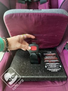 Diono Radian 3QXT lap belt cushion installed