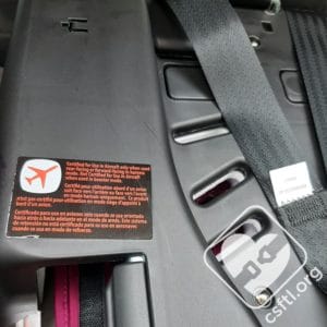 Diono Radian 3QXT FAA approval label (harness modes only)