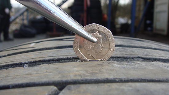 You can use a 20p coin to check tyre tread depth