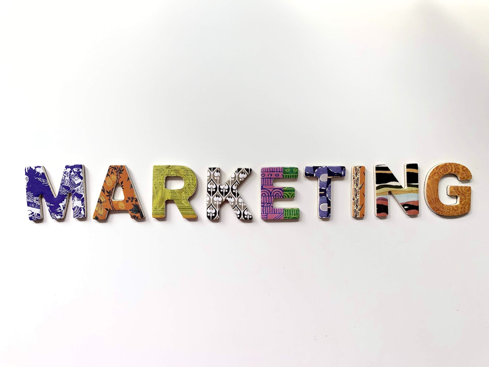 "Marketing" spelled out in colorful writing