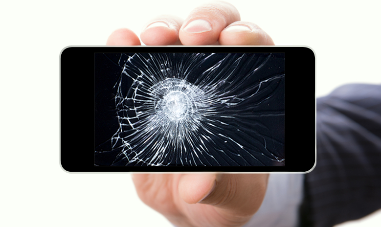 smashed smartphone