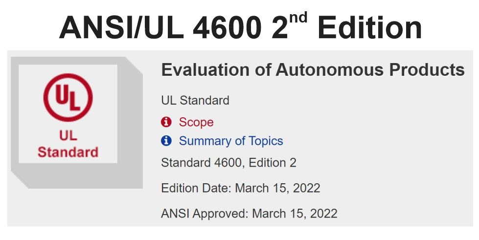 ANSI/UL 4600 Version 2 (2022)