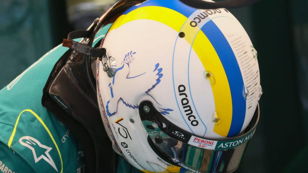 Sebastian Vettel Removes Controversial Flag From Helmet In Support of Ukraine