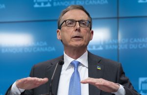 Bank of Canada Governor Tiff Macklem speaking during a news conference on Wednesday, April 13