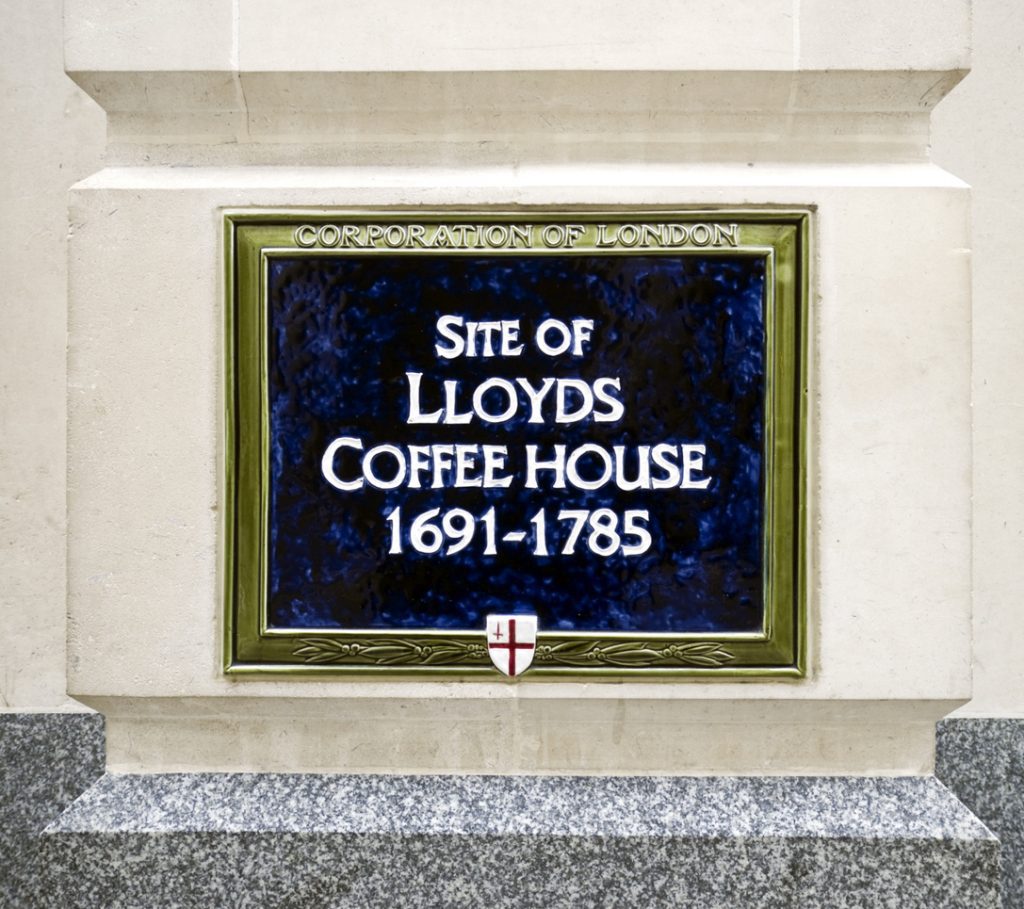 Site of Lloyds Coffee House - sign