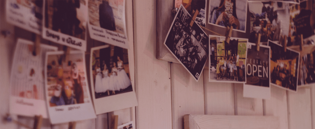 salon decor ideas gallery wall polaroids