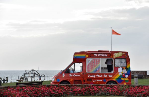 Mr Whippy ice cream van by the sea