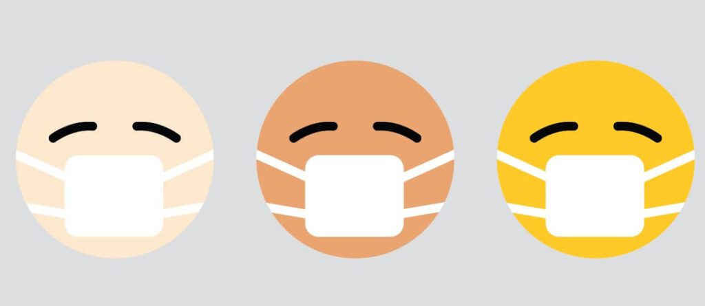 Emojis with a face mask