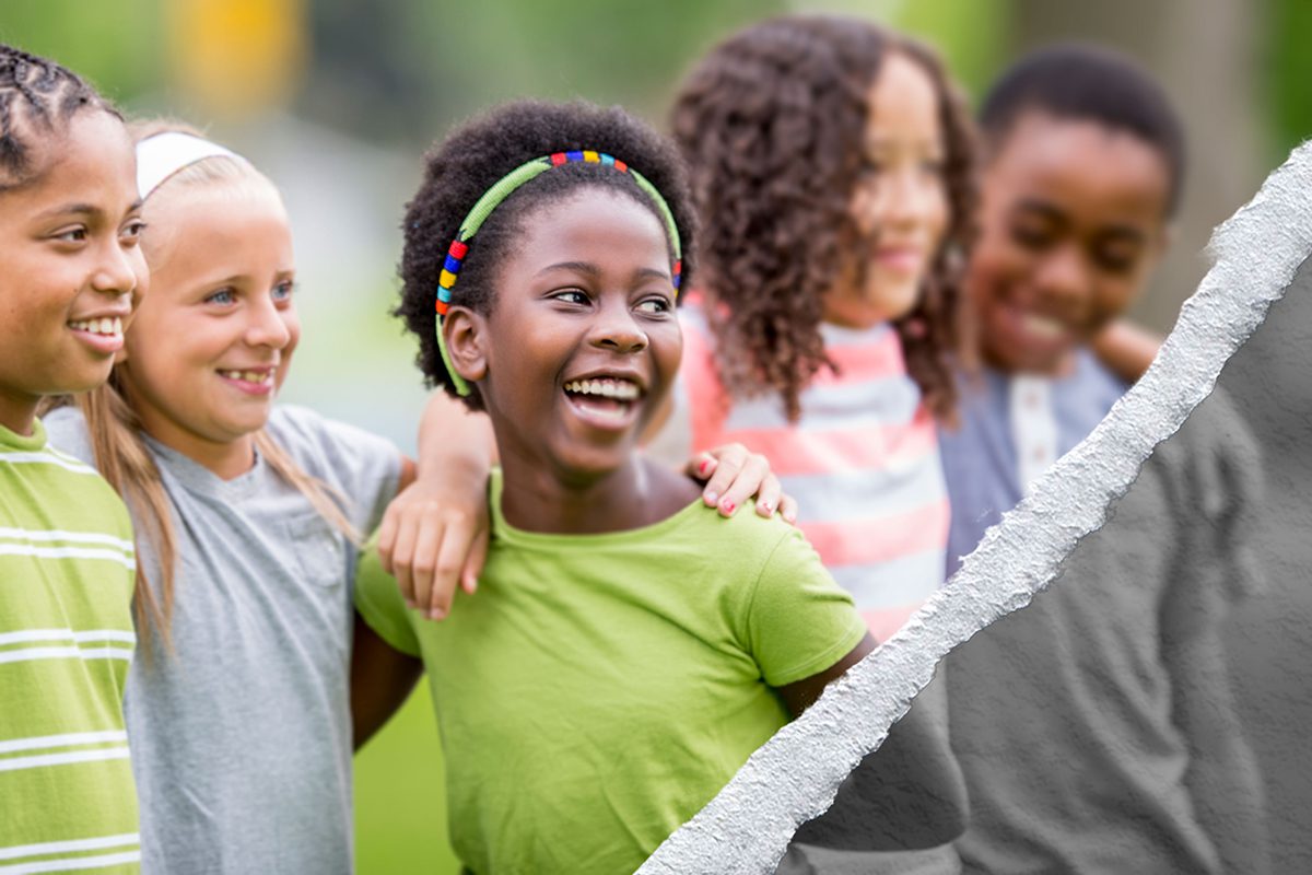 A group of smiling kids.