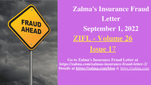 Zalma’s Insurance Fraud Letter – September 1, 2022