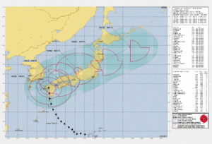 Typhoon Nanmadol forecast