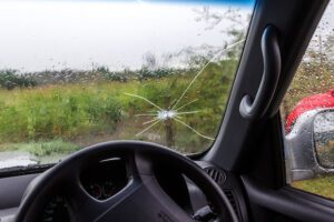 Broken windscreen