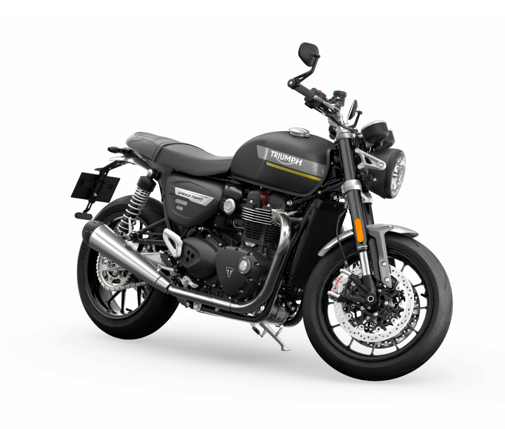 Triumph Speed Twin 900 bike on white background