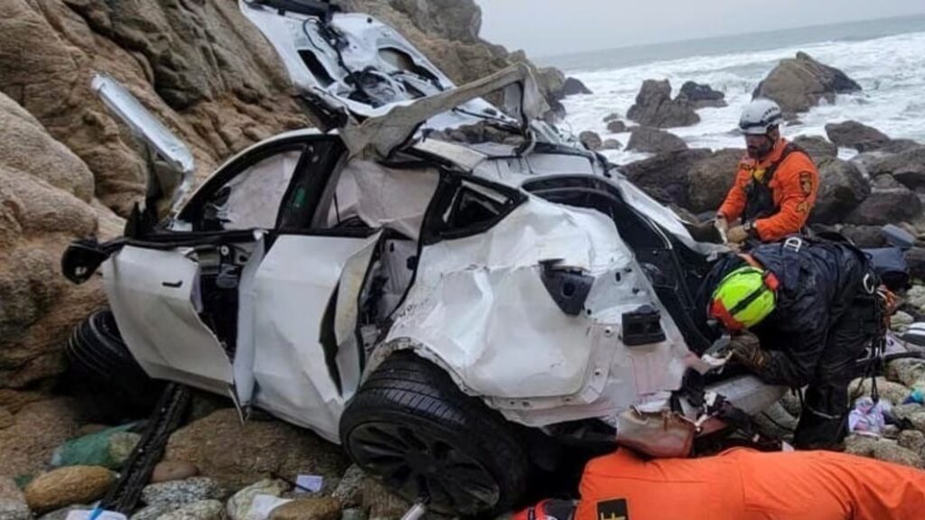 Wife of doctor accused of driving family off cliff in a Tesla doesn't want him prosecuted