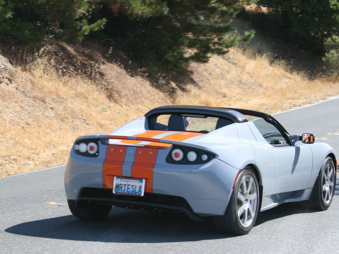 Martin Eberhard in his Tesla Roadster.