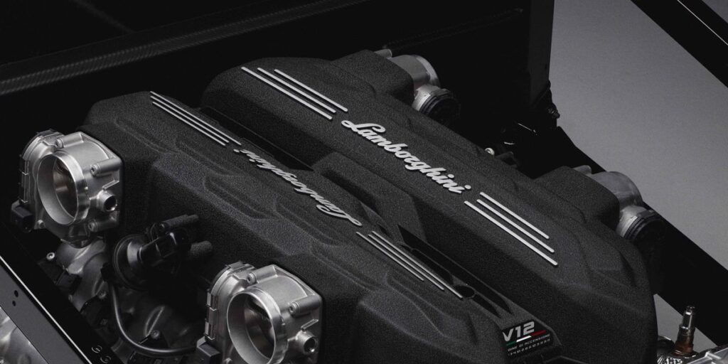 Lamborghini's New V-12 Powertrain Is a 1001-HP Three-Motor Plug-in Hybrid