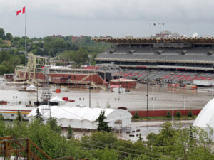 Flooded Calgary Stampede grandstand