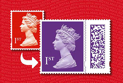 Royal Mail stamps becoming barcoded.
