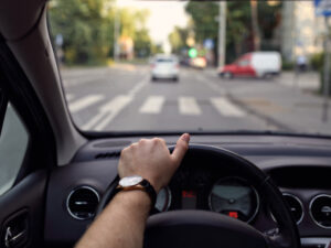 Pedestrian crossing from a driver's point of view