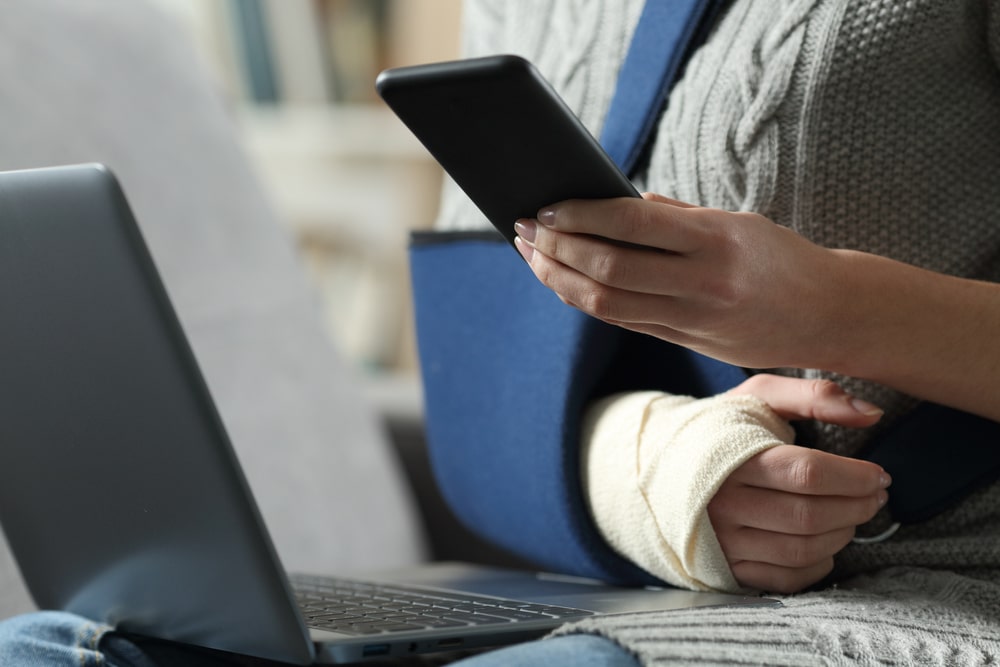 Resident looking up disability insurance