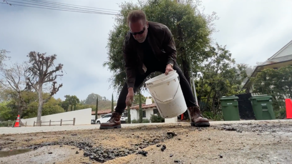Arnold Schwarzenegger Patched a Service Trench He Thought Was a Pothole