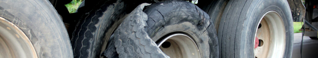 Damaged truck tires