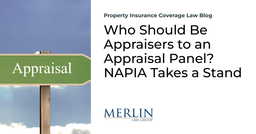 Who Should Be Appraisers to an Appraisal Panel? NAPIA Takes a Stand