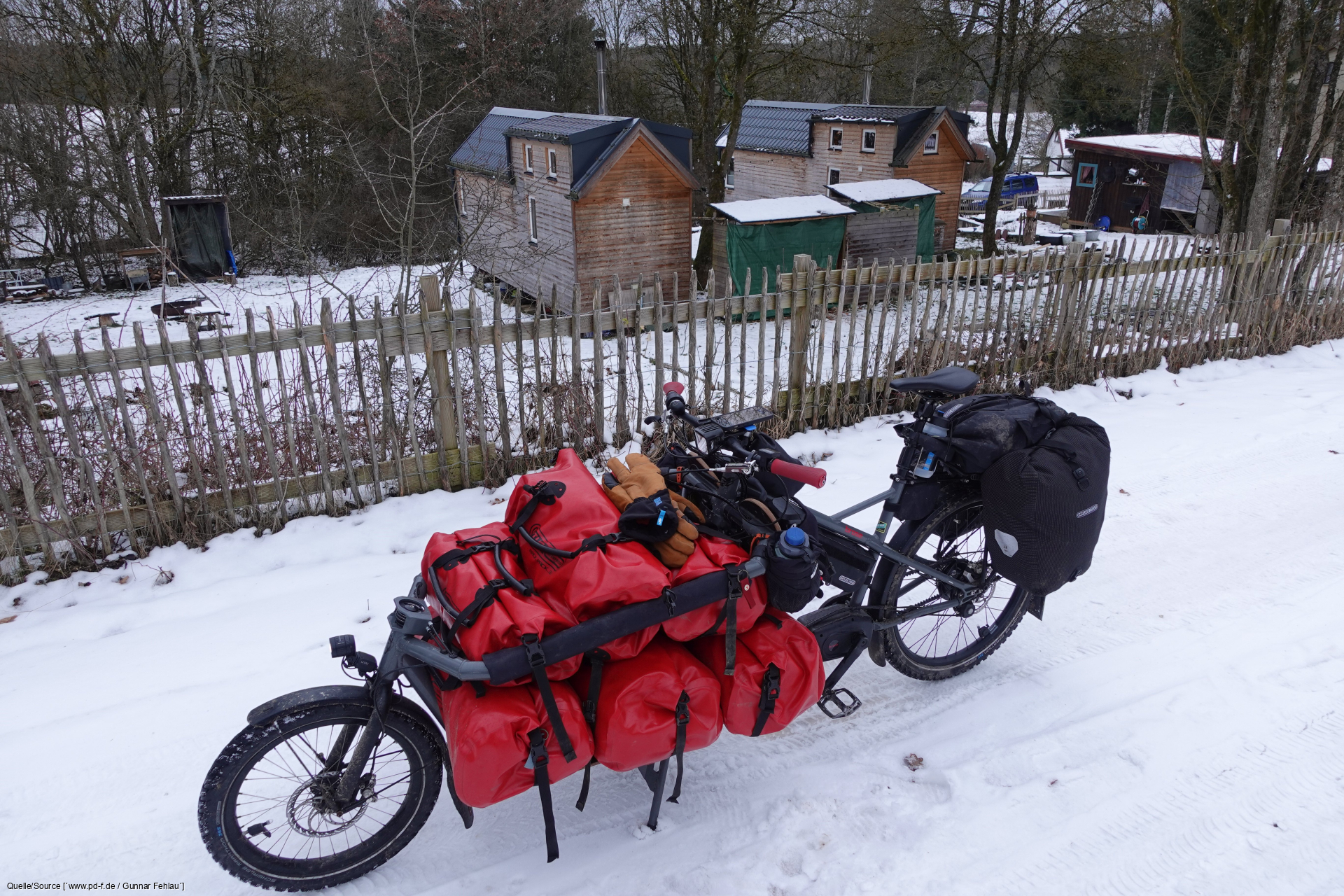 cargo bike in the snow