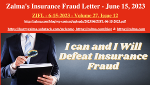 Zalma’s Insurance Fraud Letter – June 15, 2023