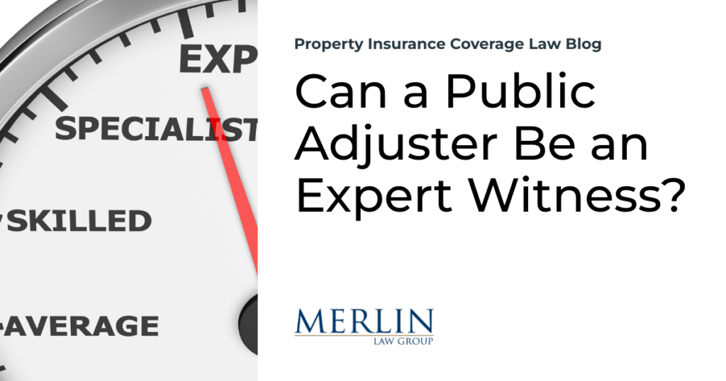 Can a Public Adjuster Be an Expert Witness?