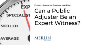 Can a Public Adjuster Be an Expert Witness?