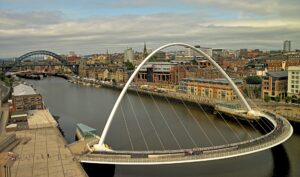 Ariel view of Newcastle upon Tyne city skyline