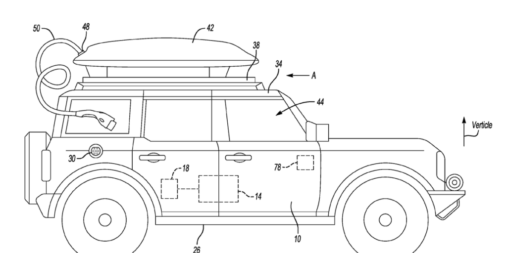 Ford Files Patent for a Roof-Carried Spare EV Battery