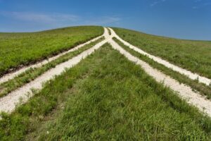 Reversed view of Fork in the Road means coming together