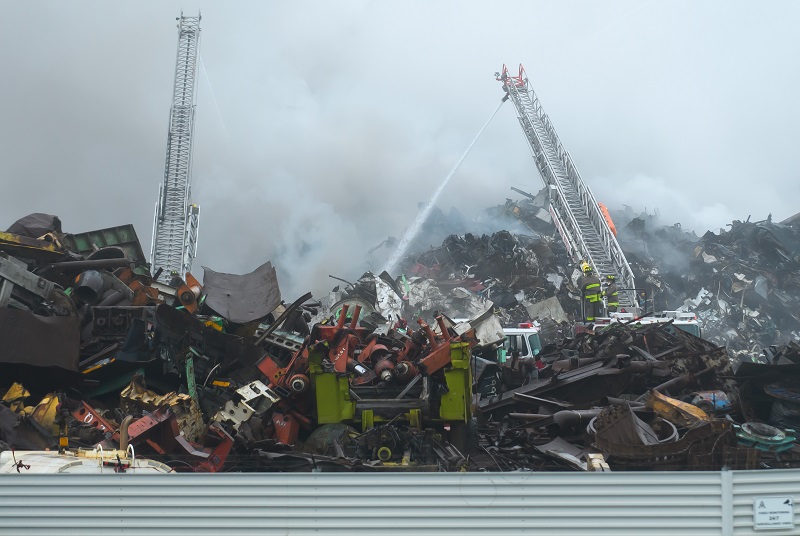 Fire at a metal recycling yard in Saint John, N.B.