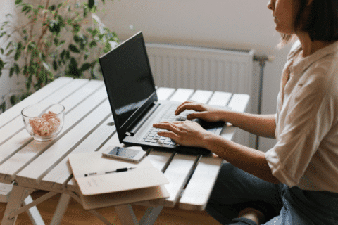 Woman Working In Her Home Office