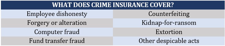 Fiduciary liability insurance – what does crime insurance cover