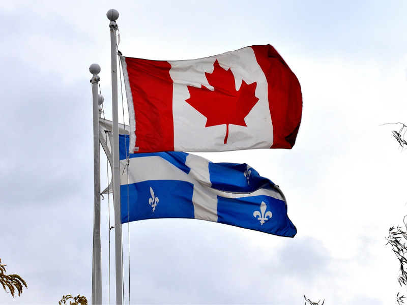 Canada and Quebec flags