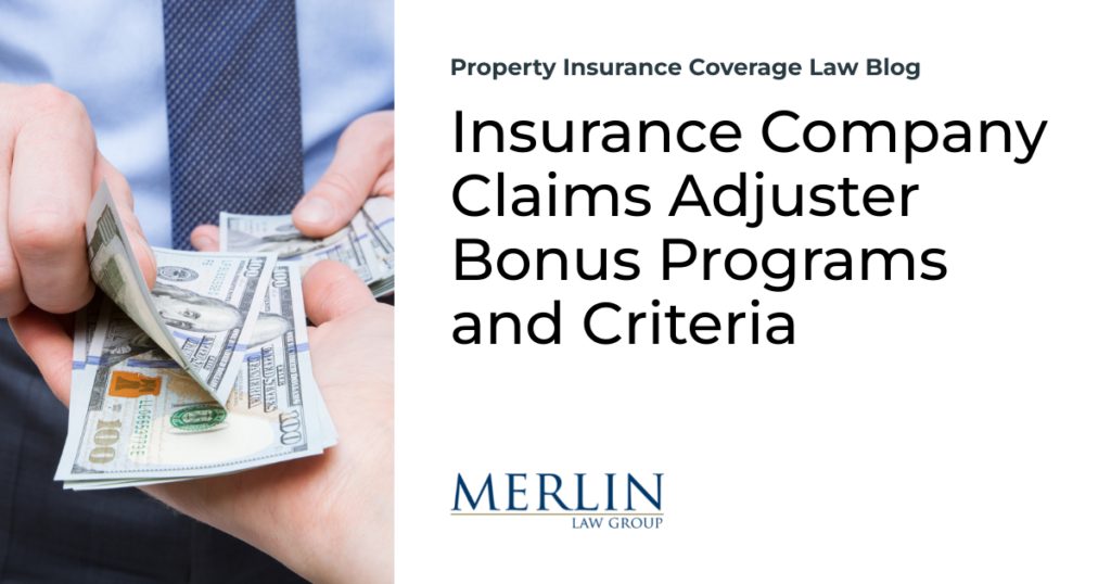 Insurance Company Claims Adjuster Bonus Programs and Criteria