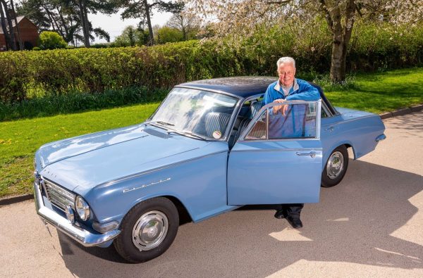 Dave with his classic Bermuda Blue Vauxhall Cresta PB