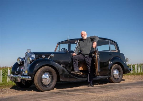 Mick pictured with his classic Triumph Renown