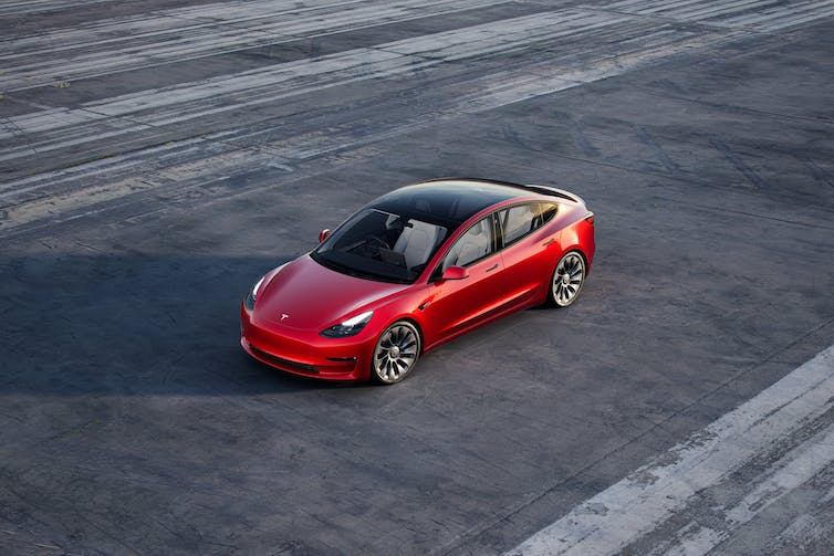 The more pedestrian-conscious Model 3 design.