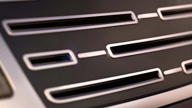 Close-up of the Range Rover Electric's grille