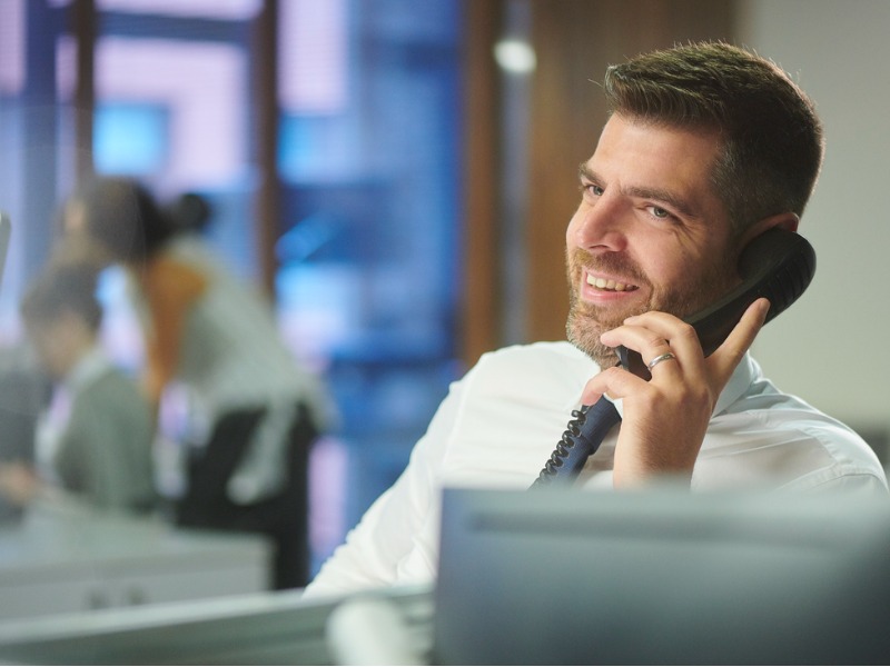 Businessman on a call in the office